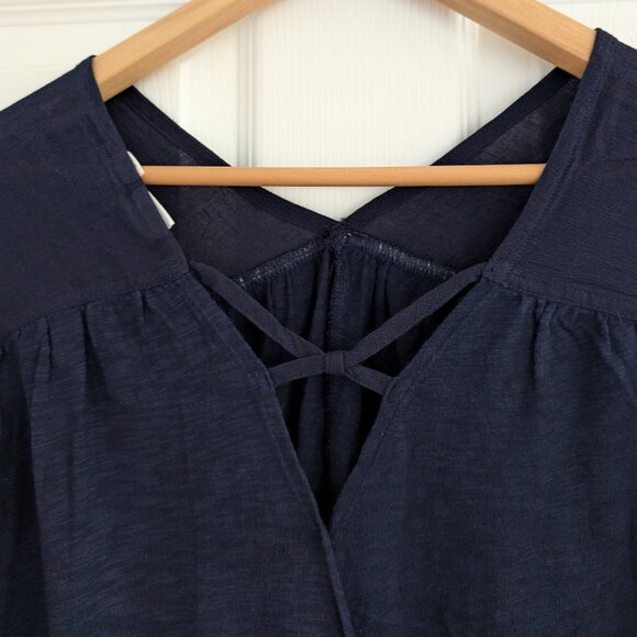 Gap cross back cotton V neck top navy size XS - Picture 5 of 11